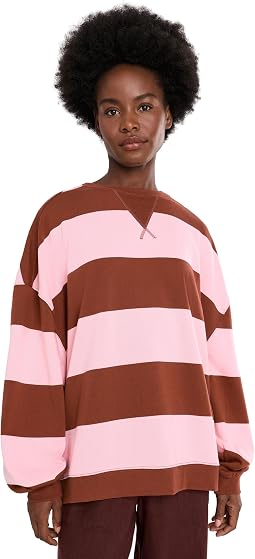 Женский оверсайз флис Free People We The Free Classic Striped Crew Neck