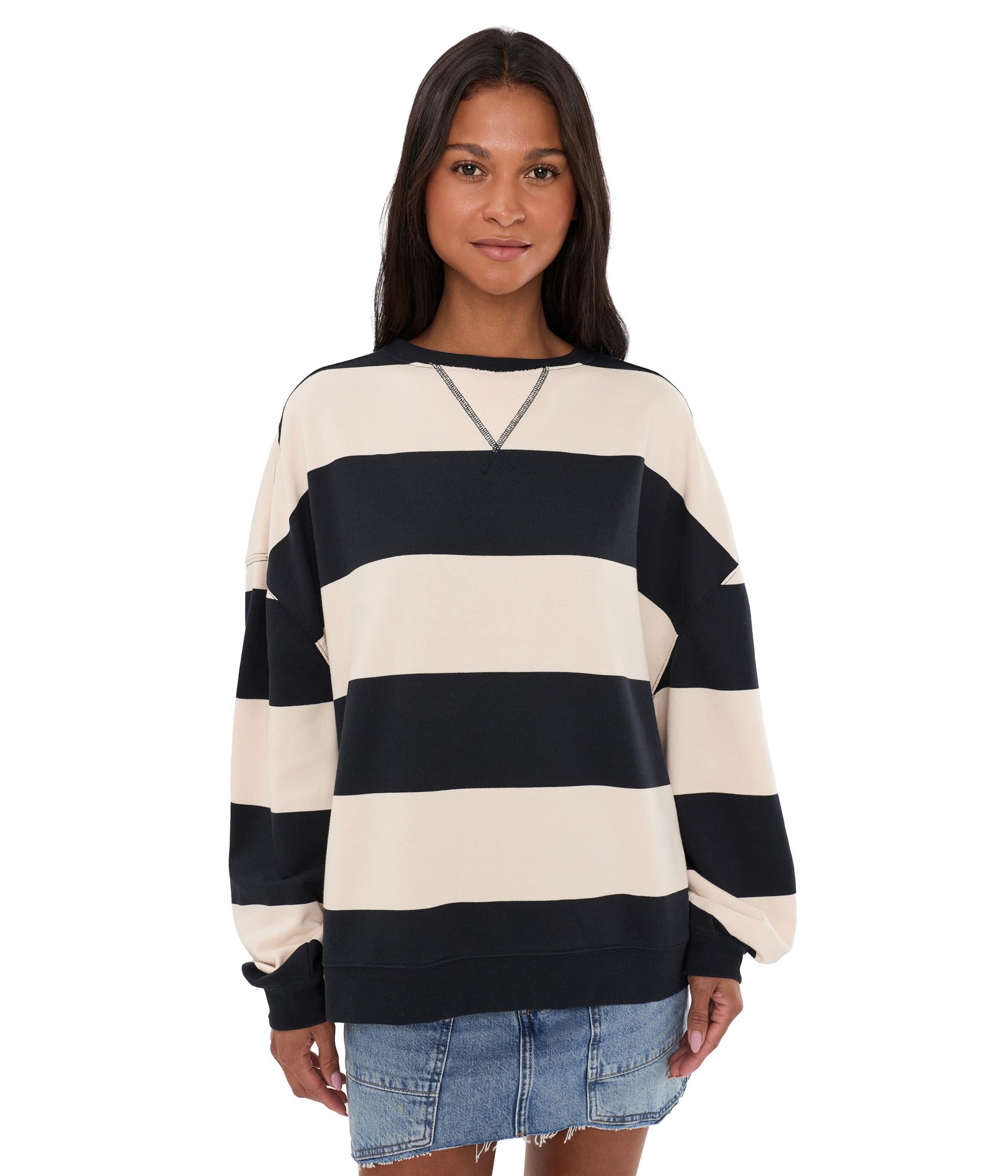Женский оверсайз флис Free People We The Free Classic Striped Crew Neck