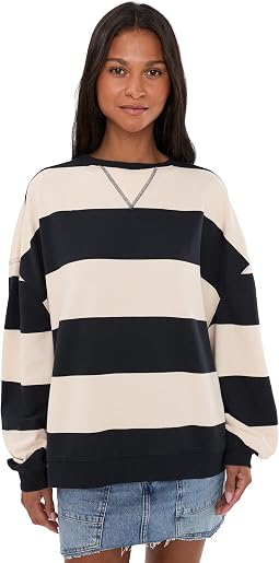 Женский оверсайз флис Free People We The Free Classic Striped Crew Neck