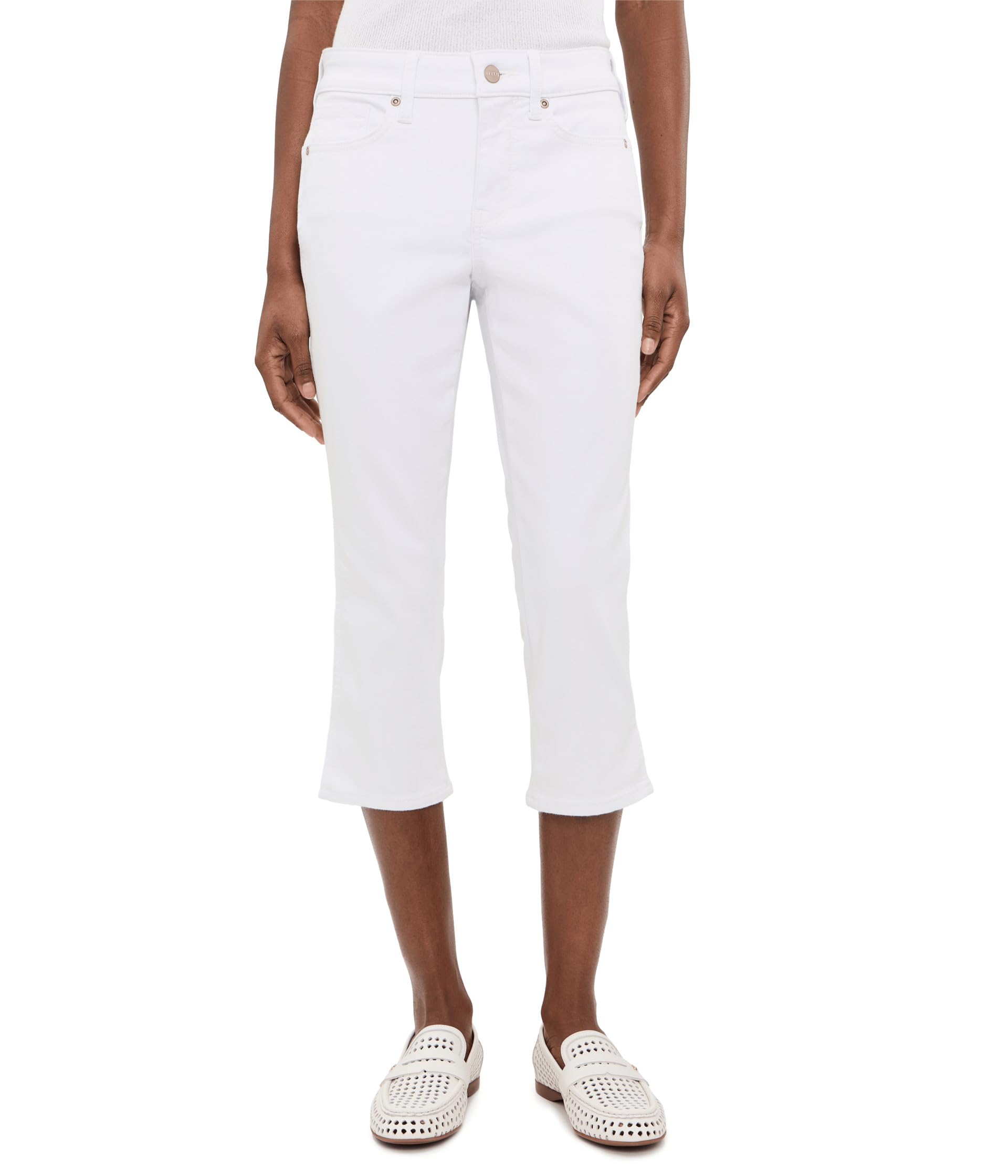 Petite Chloe Capri In Optic White
