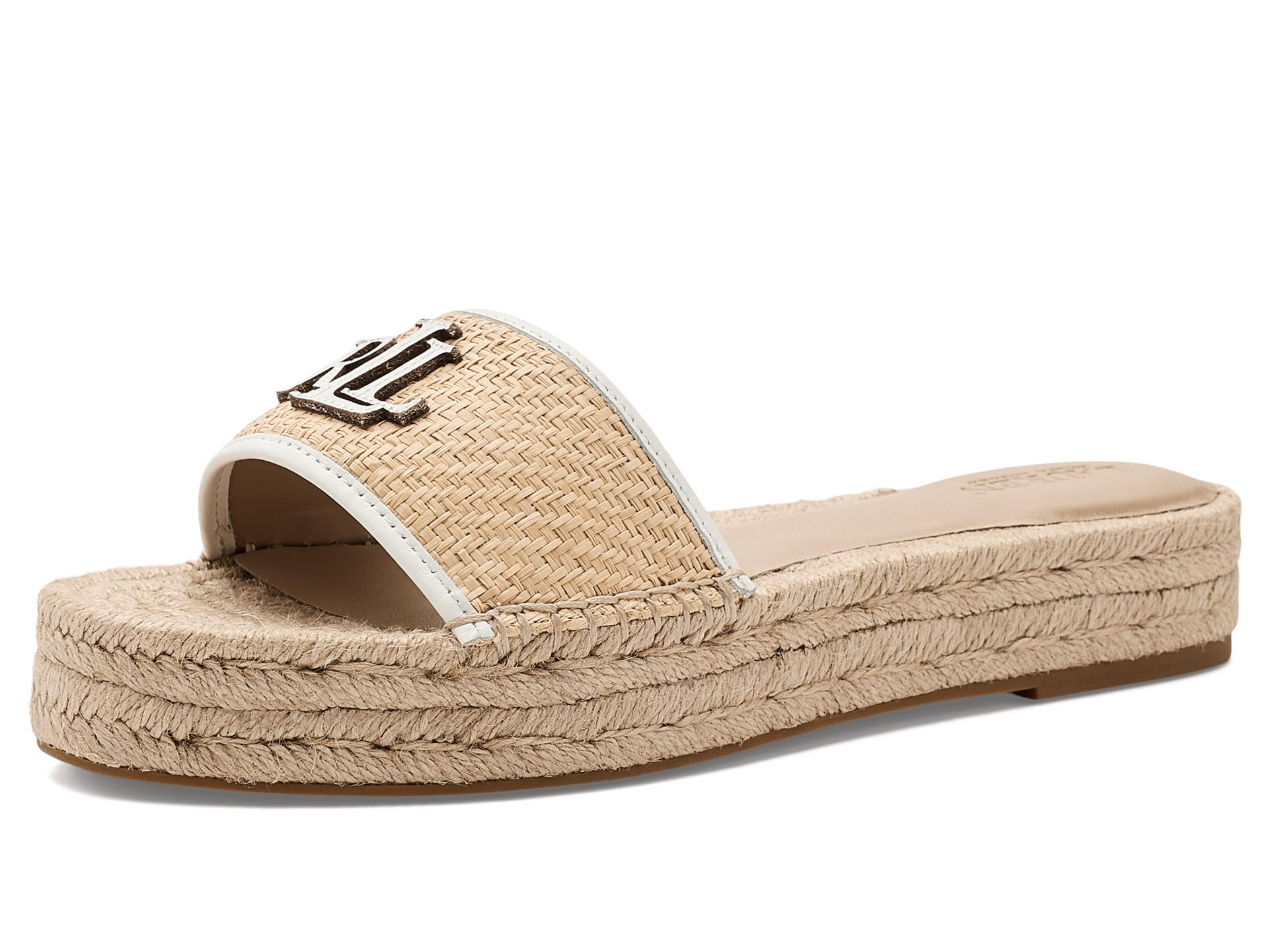 Polly Leather-Trim Raffia Espadrille