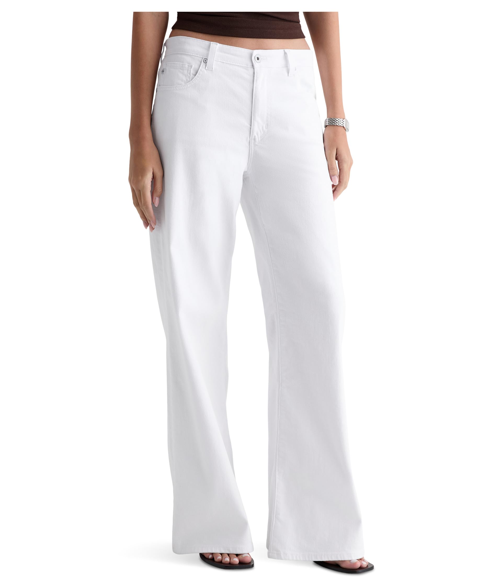 Saige Wide Leg Jeans in White