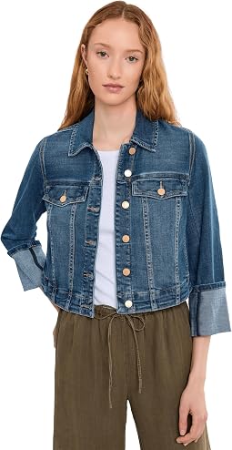 Petite Bracelet Length High Cuff Trucker Jeans Jacket