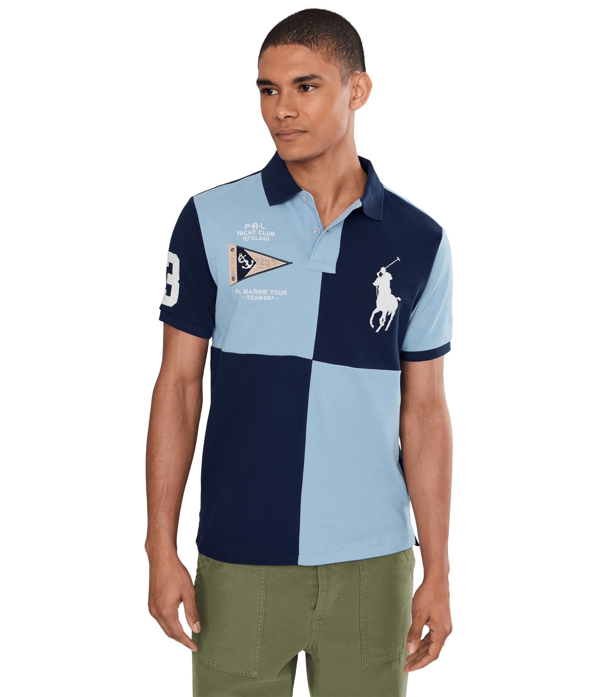 Мужская поло Polo Ralph Lauren Custom Slim Fit Big Pony Mesh Polo Shirt