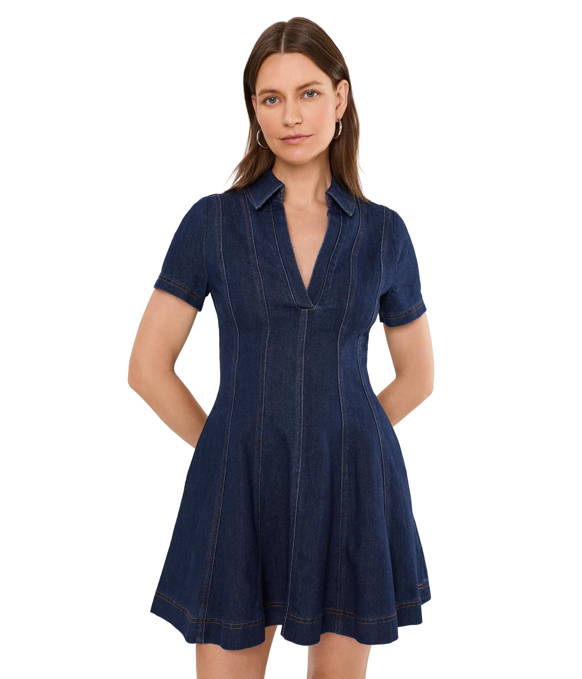 Denim Short Sleeve Mini Shirtdress