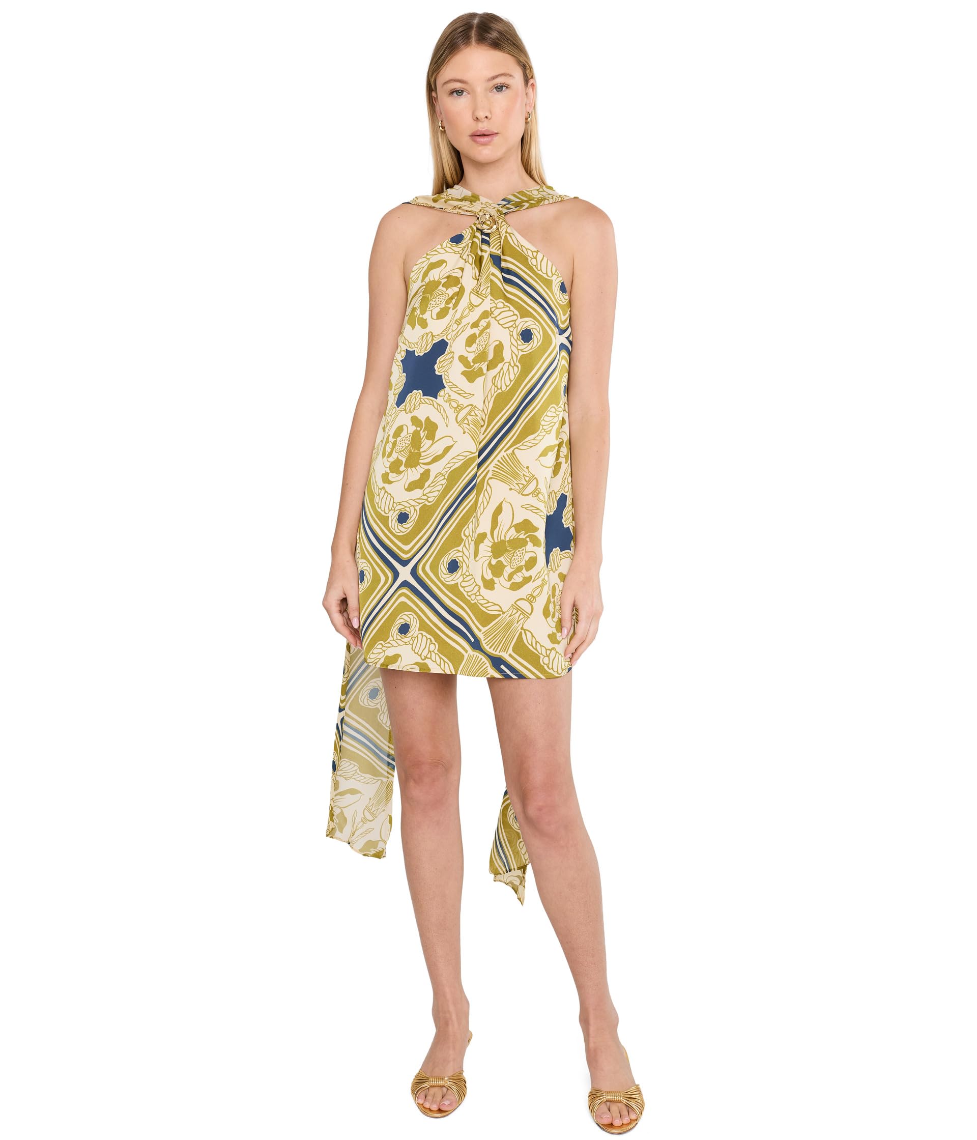 Женское мини-платье Satin Halter Scarf