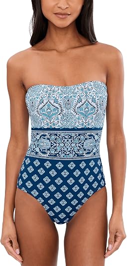 Tommy Bahama Женский слитный купальник-бандо Noble Pineapple