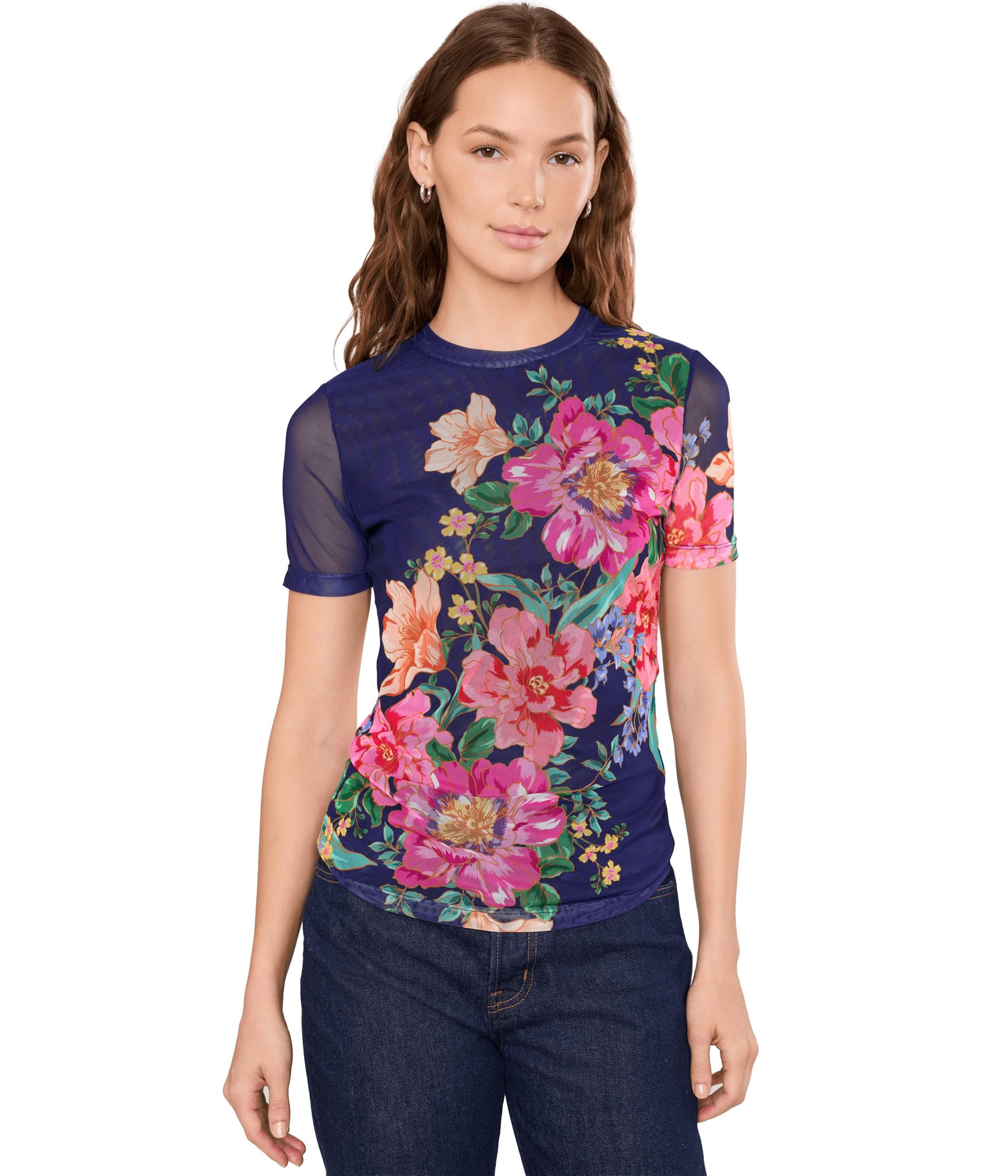 Eleanor футболка с коротким рукавом Celiora Navy от Johnny Was