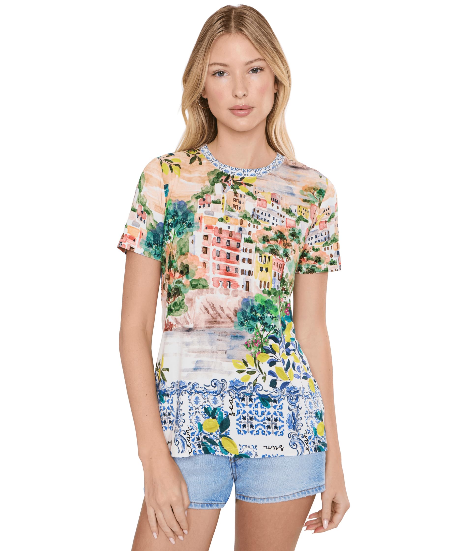 Женский топ The Janie Favorite Short Sleeve Crew Neck Tee - Oly