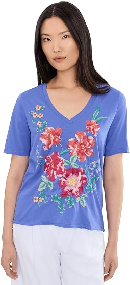 Raw Hem V-Neck Tee - Celiora