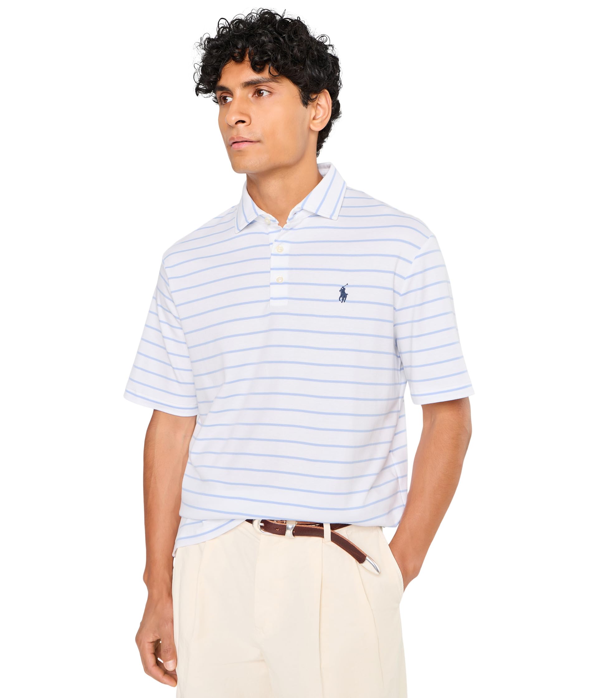 Classic Striped Soft Cotton Polo Shirt