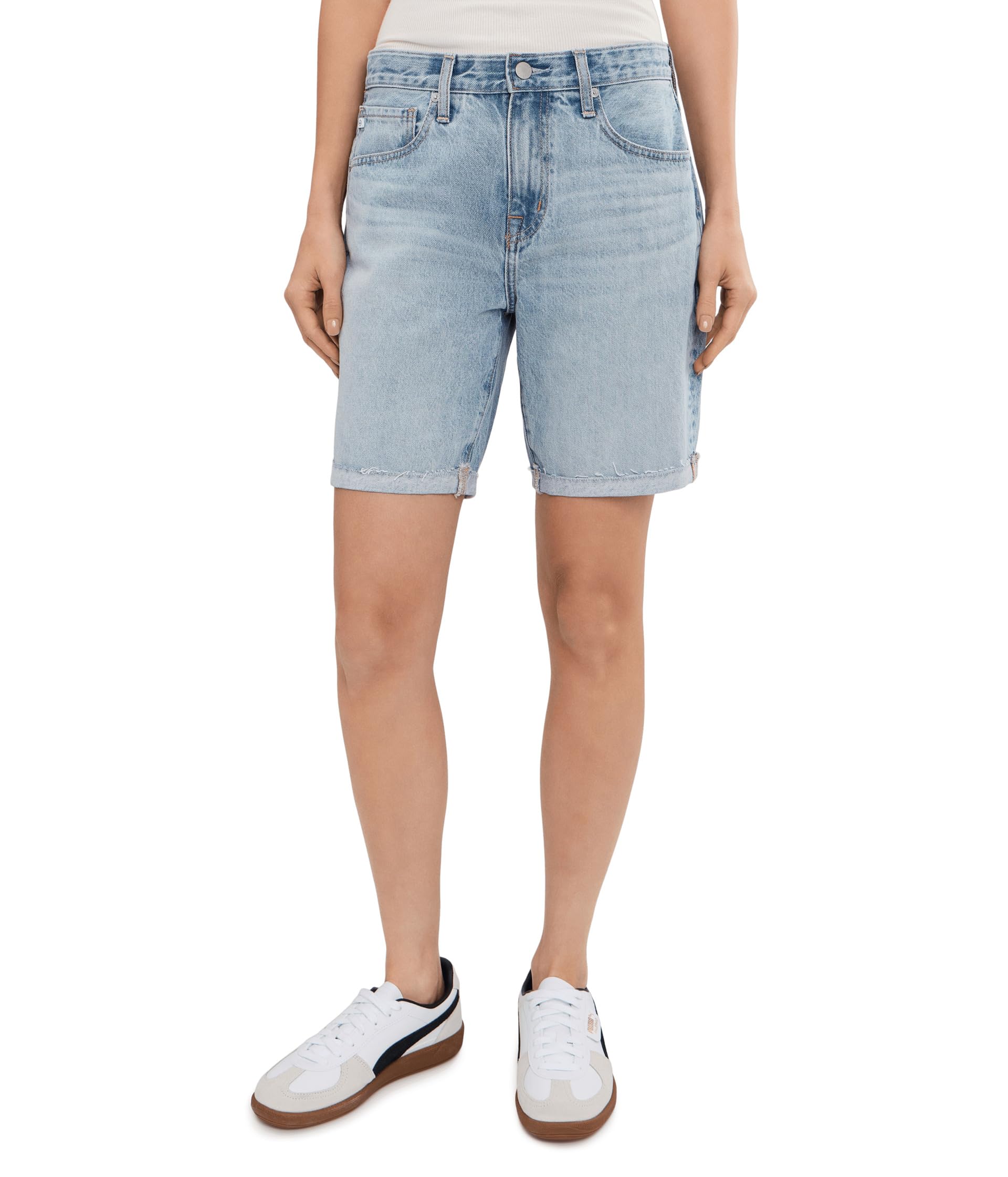Ex-Boyfriend Mid-Rise Slouchy Shorts in Soft Focus