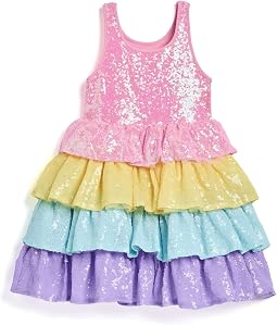 Многослойное платье в пайетках Rainbow Sequin Dream (Детский)