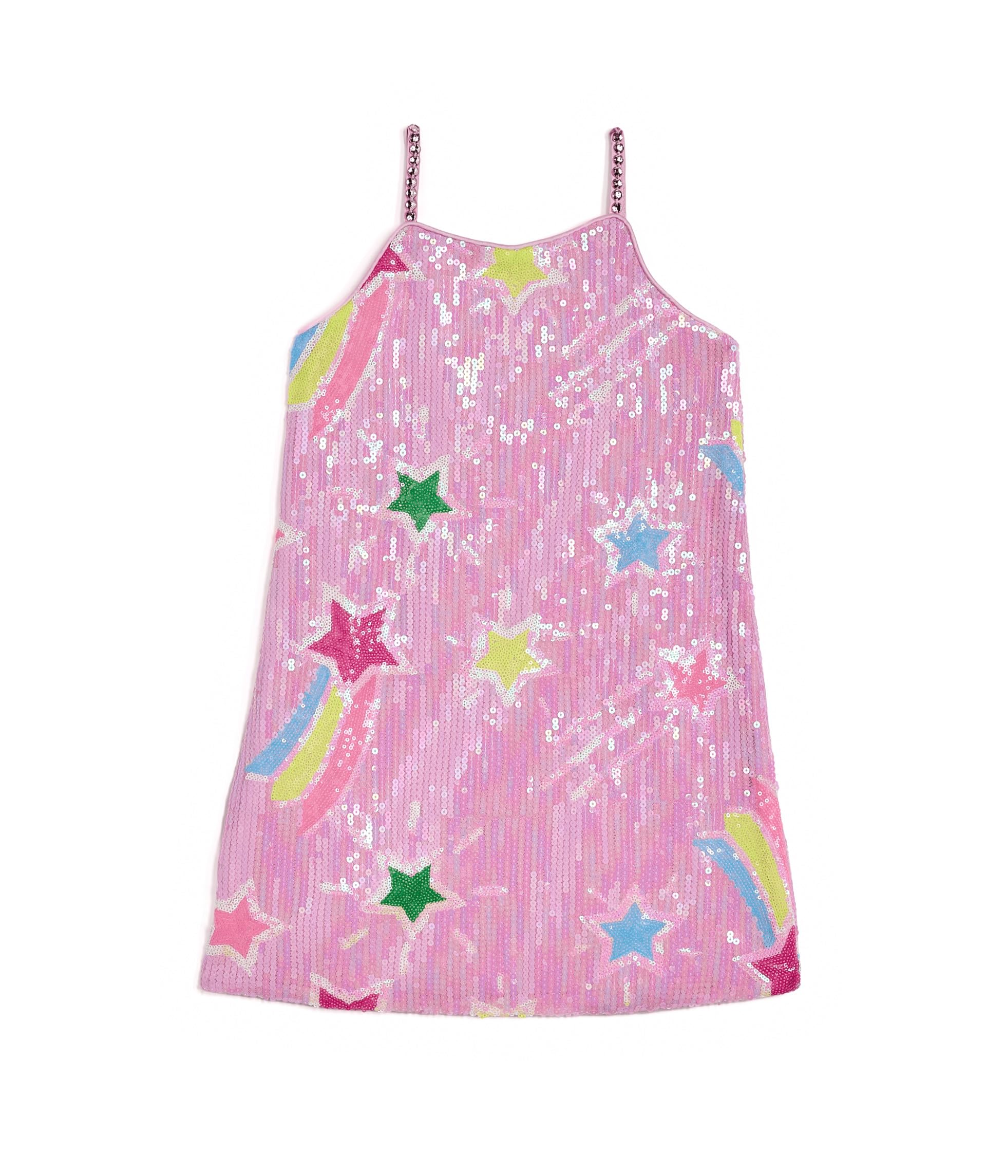 Pink Shooting Star Sequin Tank Dress (Toddler/Little Kid/Big Kid)