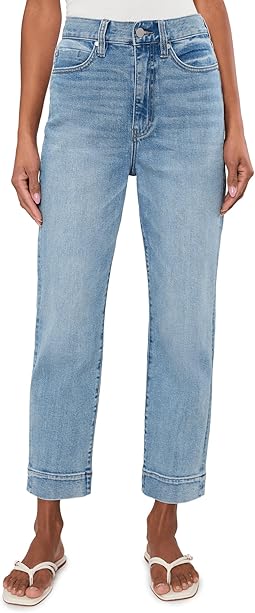 Liv High-Rise Relaxed Crop Skinny Jeans with Wide Hem 27in Inseam