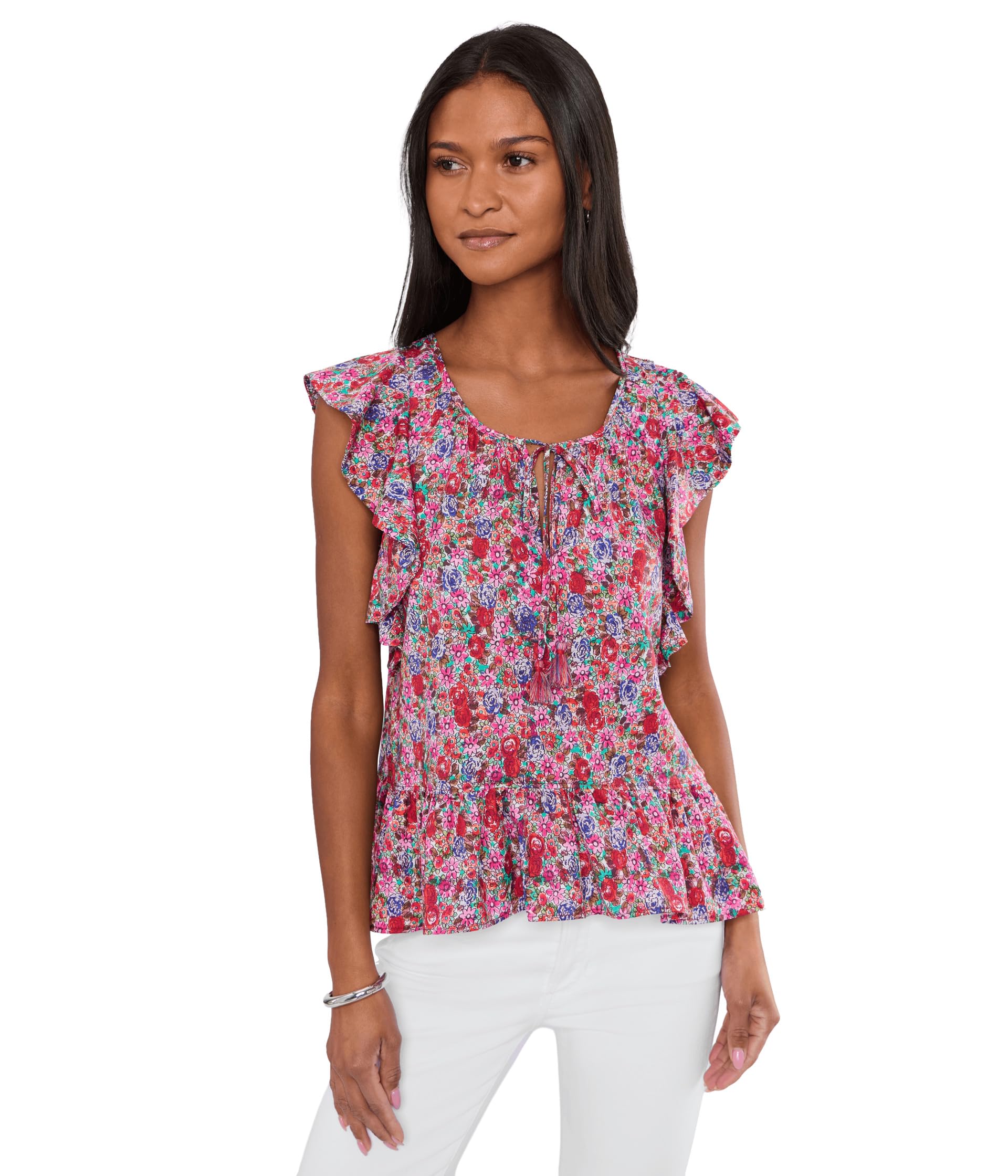 Топ Liverpool Los Angeles Flutter Sleeve Peplum Woven