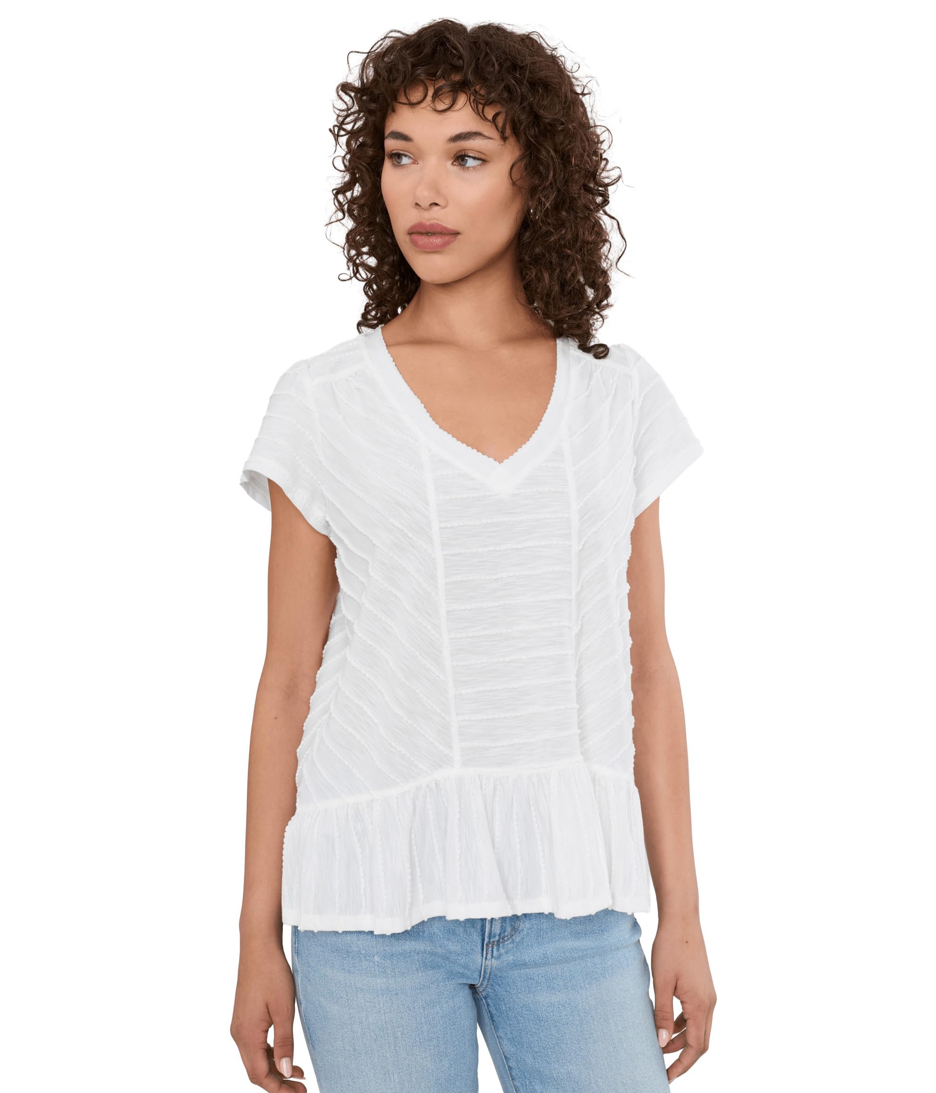 Женский топ Liverpool Los Angeles Short Sleeve V-Neck Knit с деталью Miter