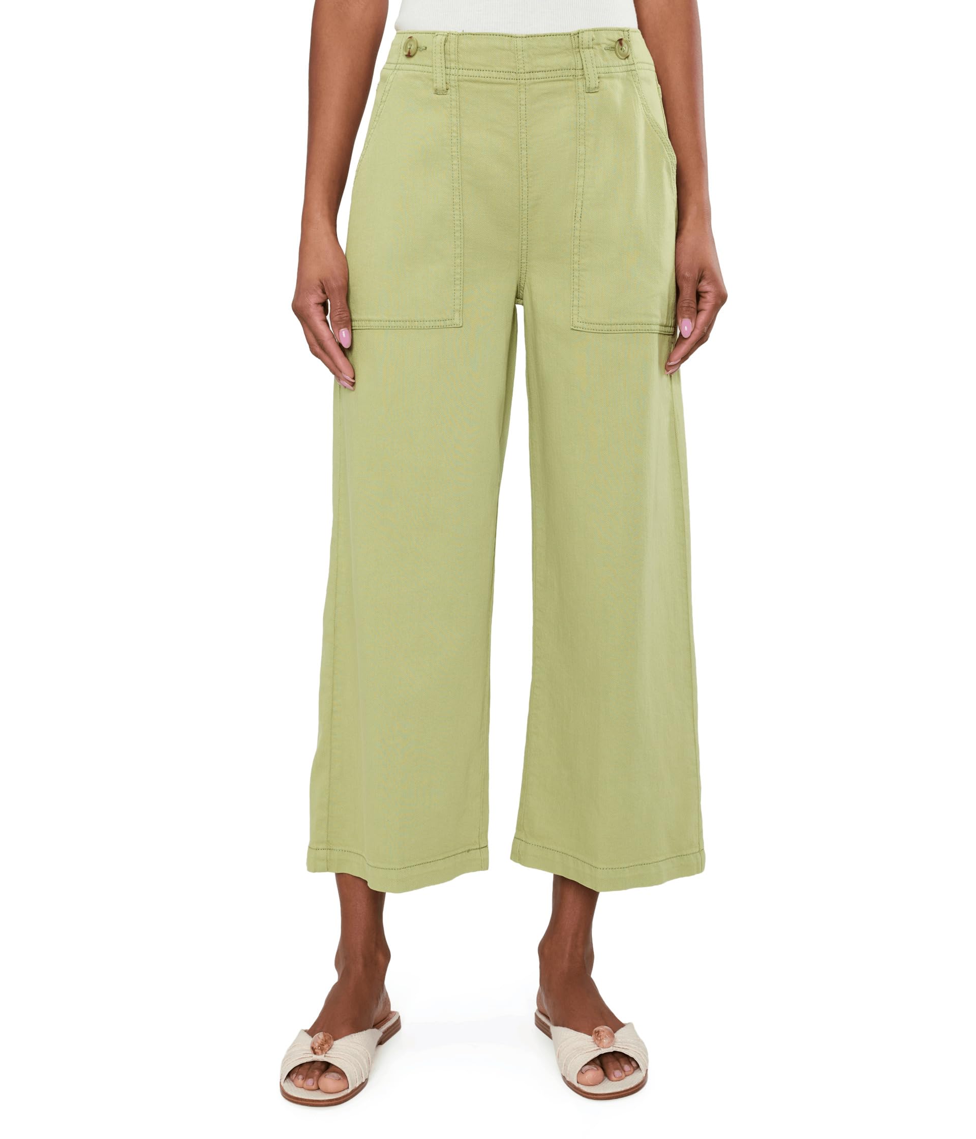 Mid-Rise Utility Crop Wide Leg Pants 25in Inseam
