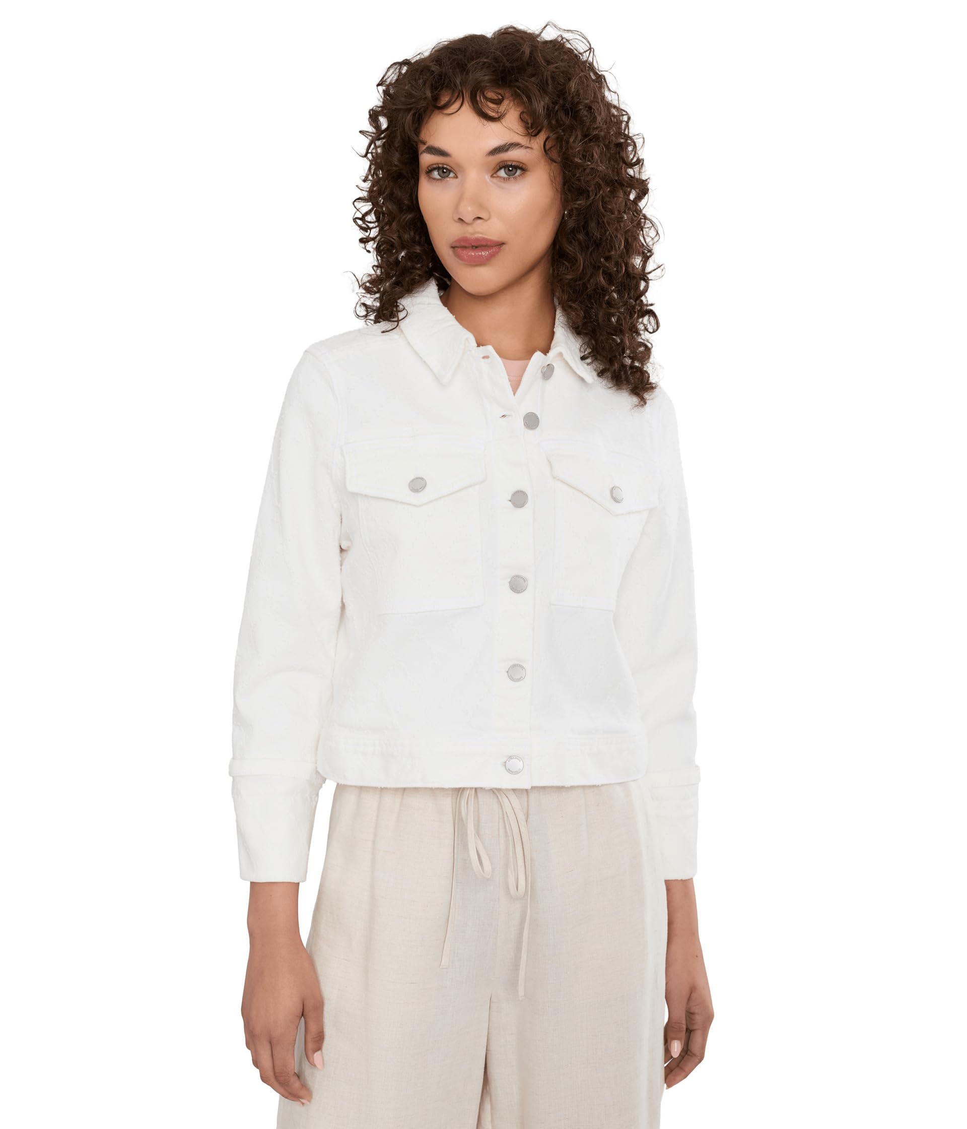 Cropped Jacket with Bracelet Length Cuffed Sleeve