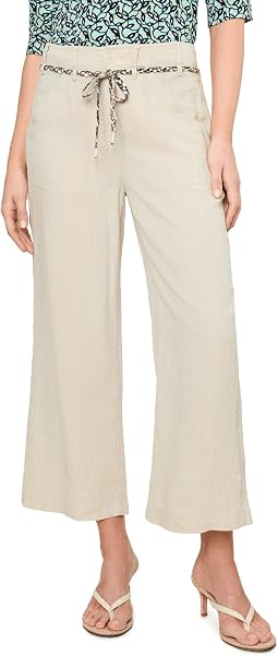 Eliot Wide Leg Rumba Linen Belted Crop Pants