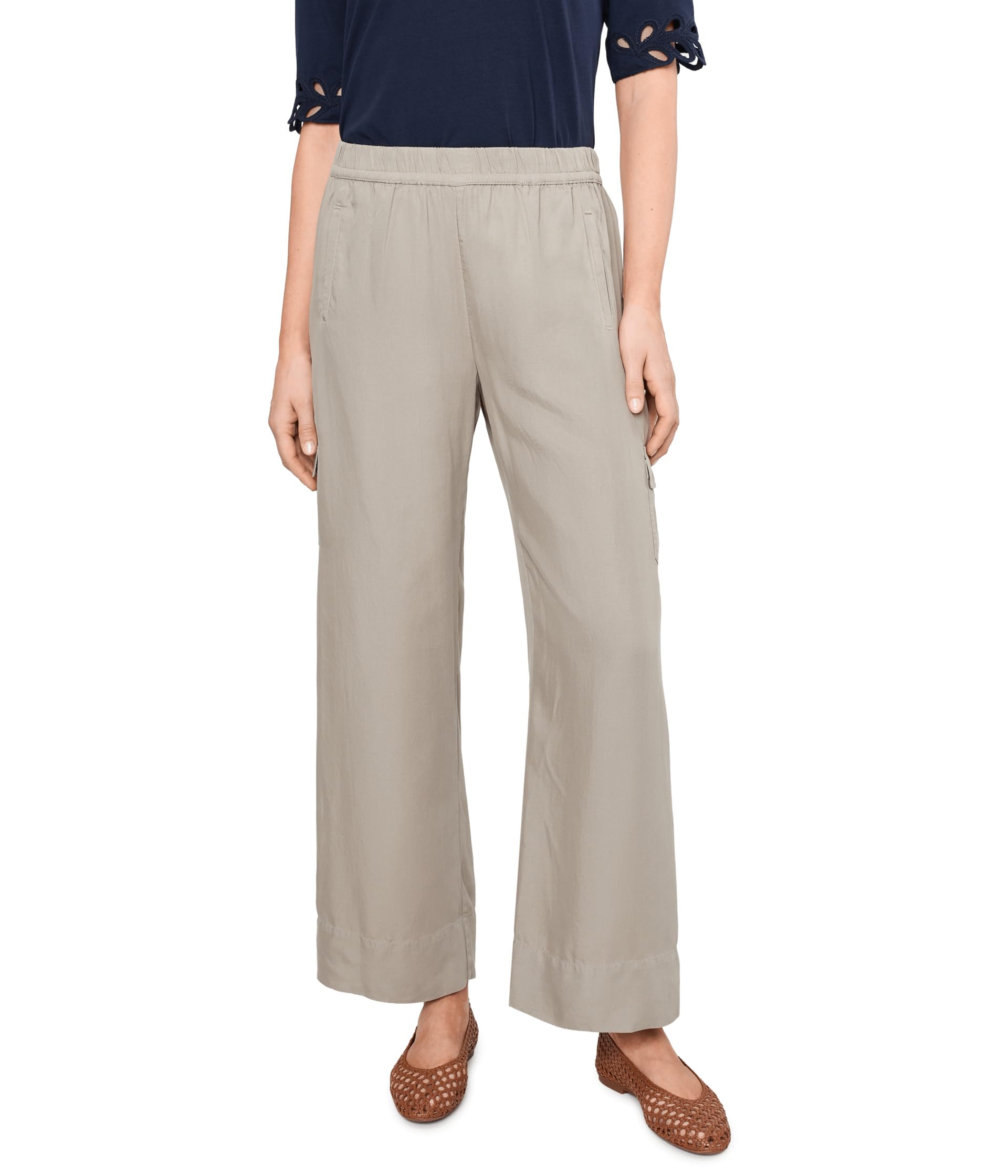 Eliot Wide Leg Drapey Cargo Ankle Pants