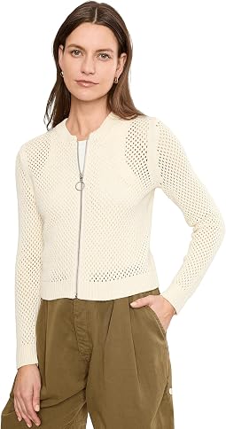 Zip Front Mesh Cardigan