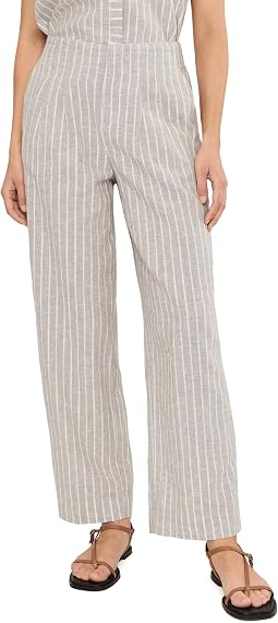 Petite Lenox Wide Leg Striped Linen Pants
