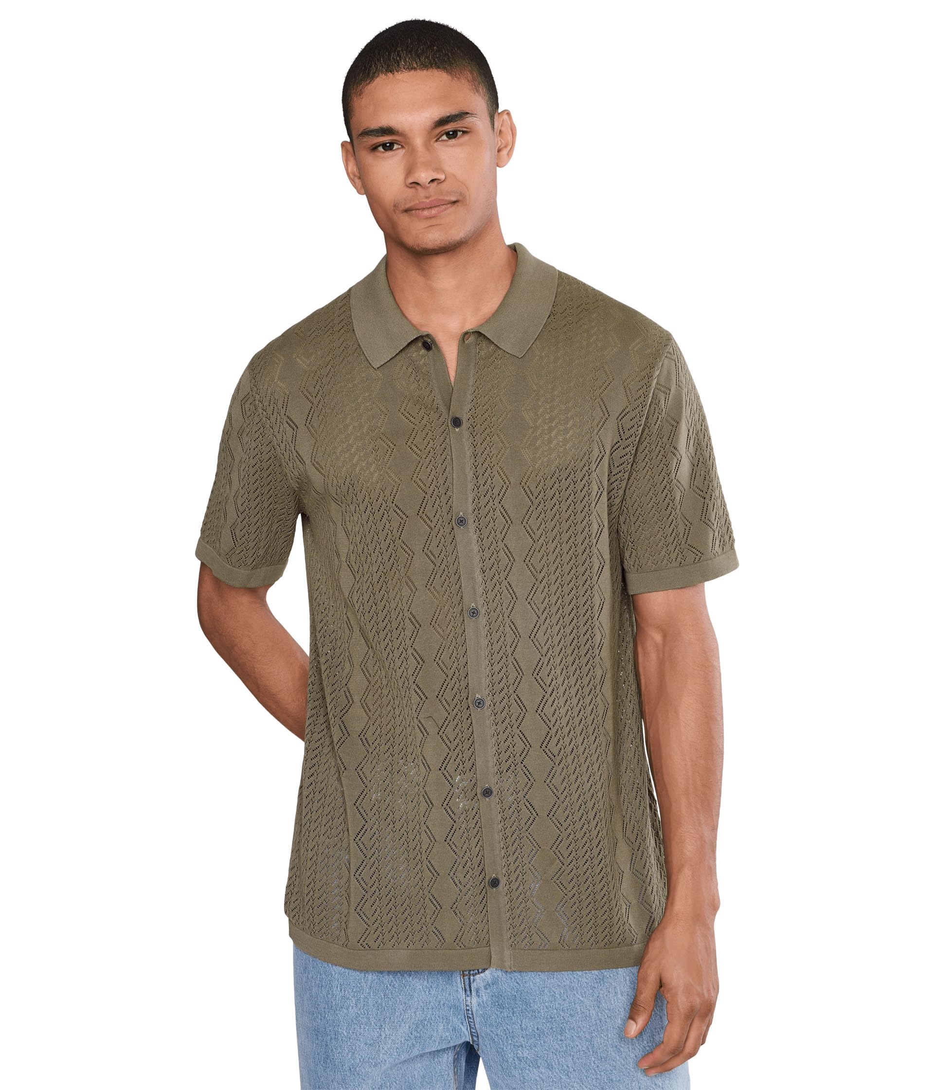 Emil Short Sleeve Pointelle Sweater Shirt Y2701f26