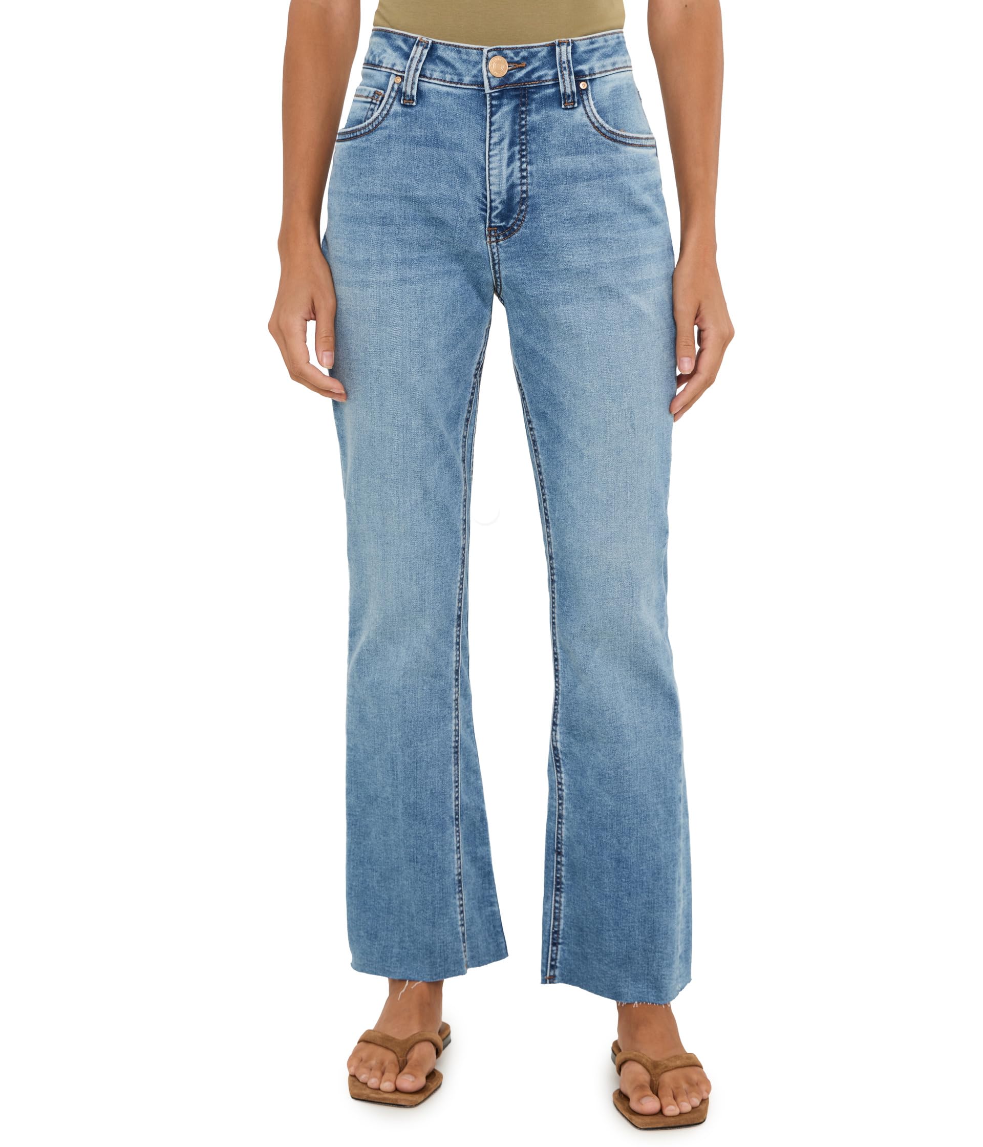 Petite Kelly High-Rise Fab AB Kick Flare Inset Leg in Legend
