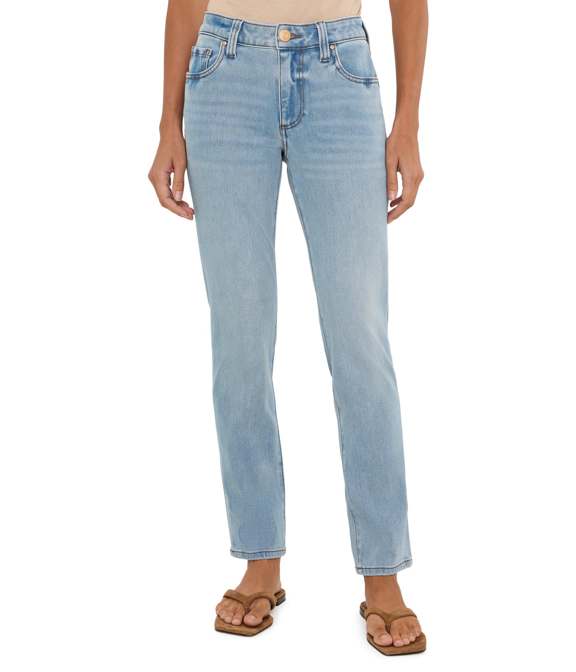 Petite Stevie Mid-Rise Straight Leg 5 Pockets in Certify