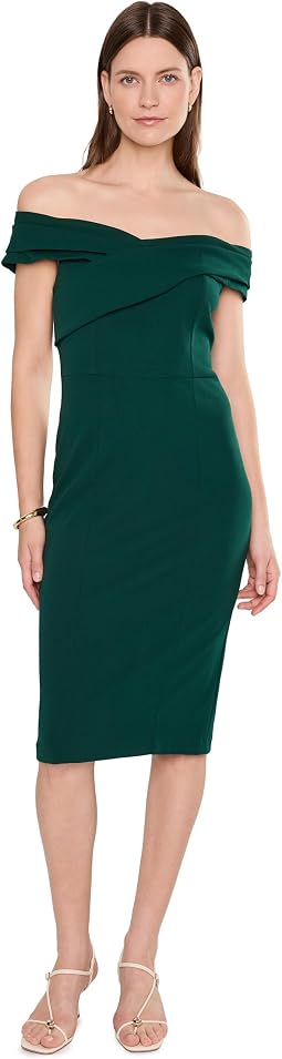 Платье-футляр Cross Pleated Neck Sheath