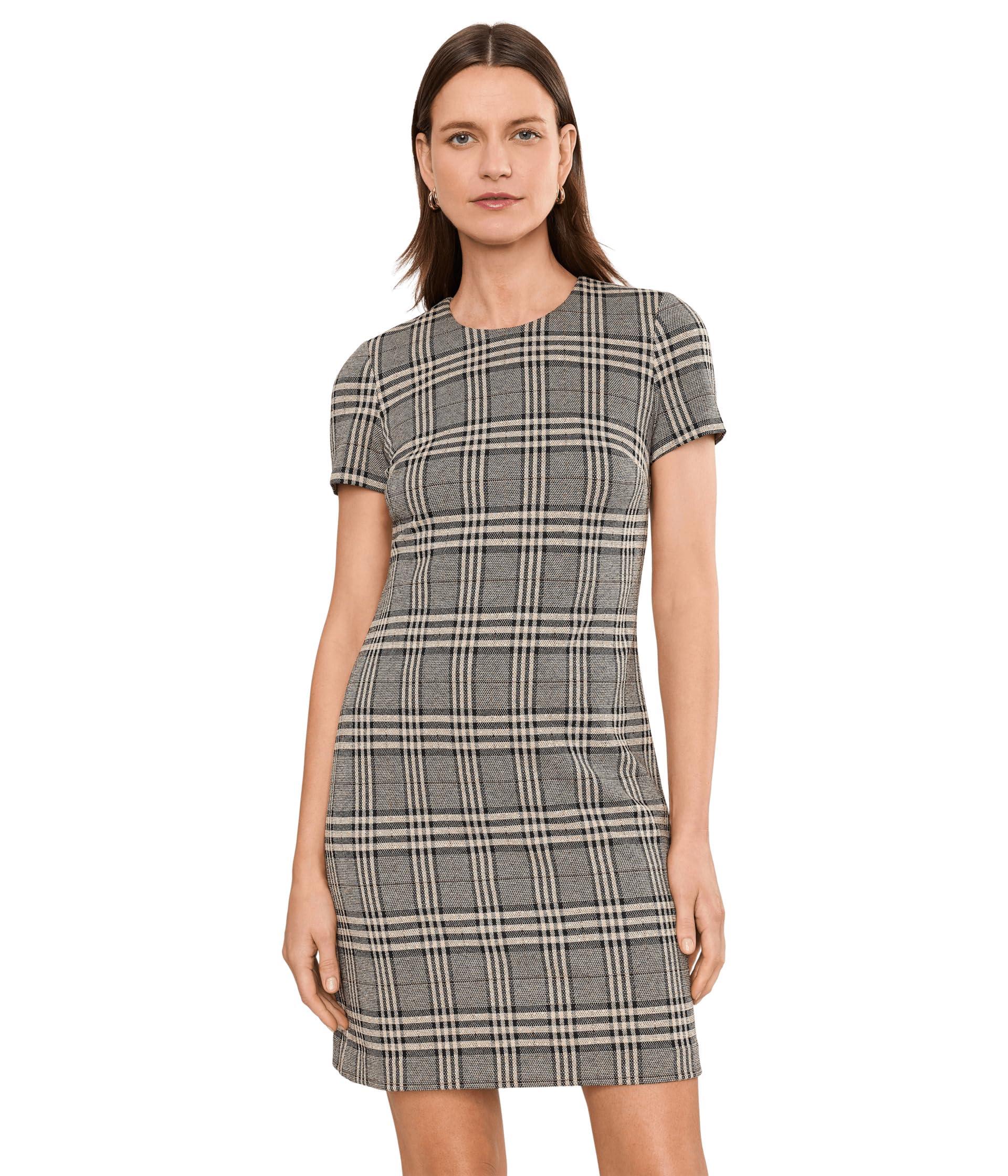 Платье Calvin Klein Short Sleeve Plaid Sheath