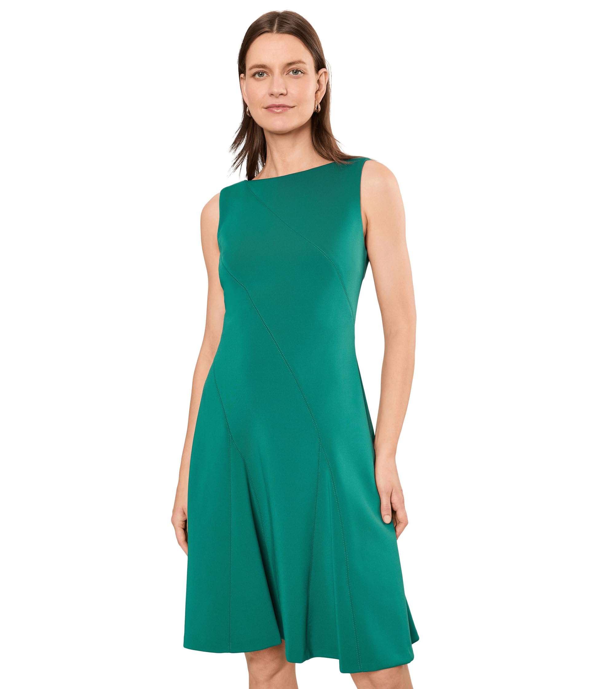 Sleeveless Solid Scuba A-Line