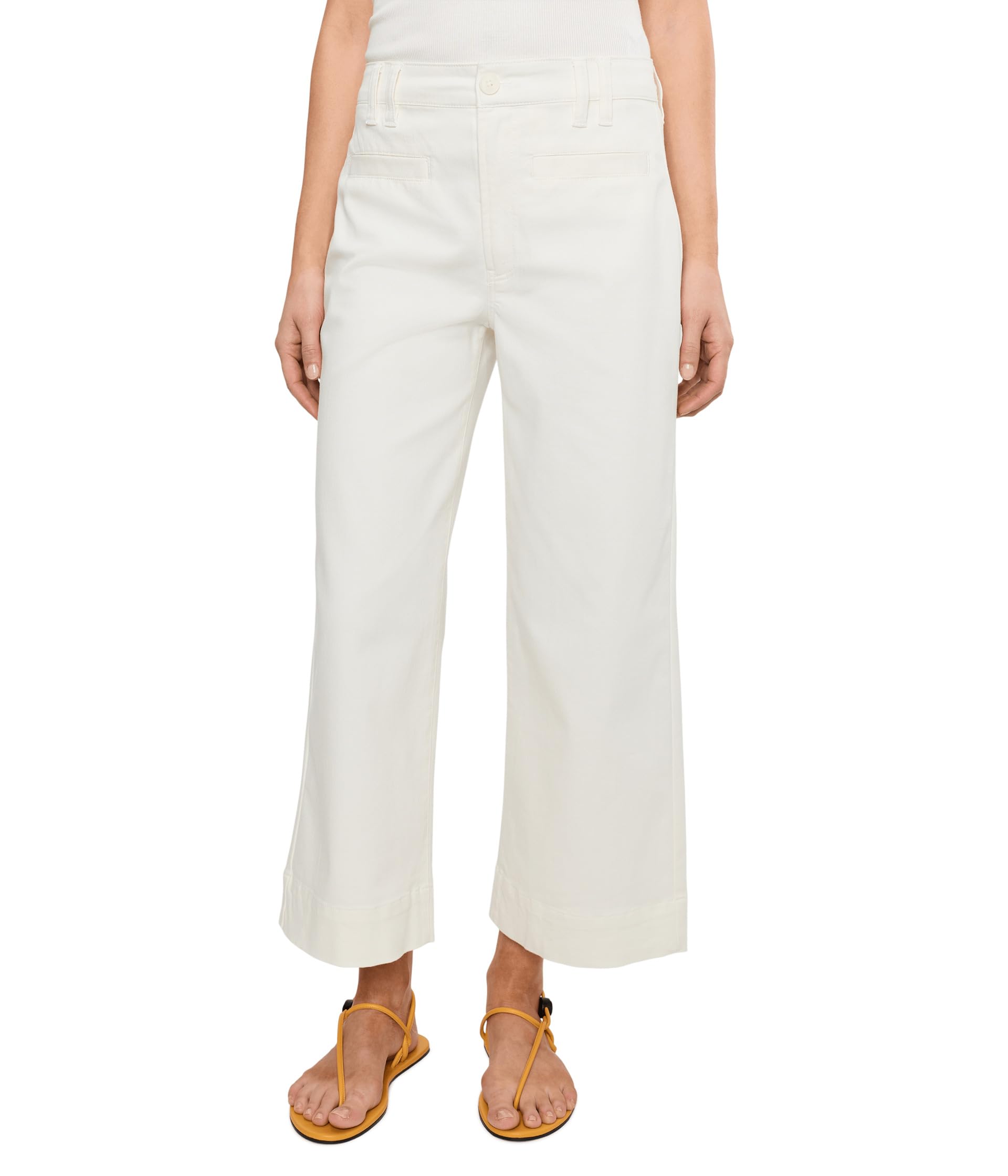 High-Rise Crop Wide Leg Pants with Welts Pockets 26"