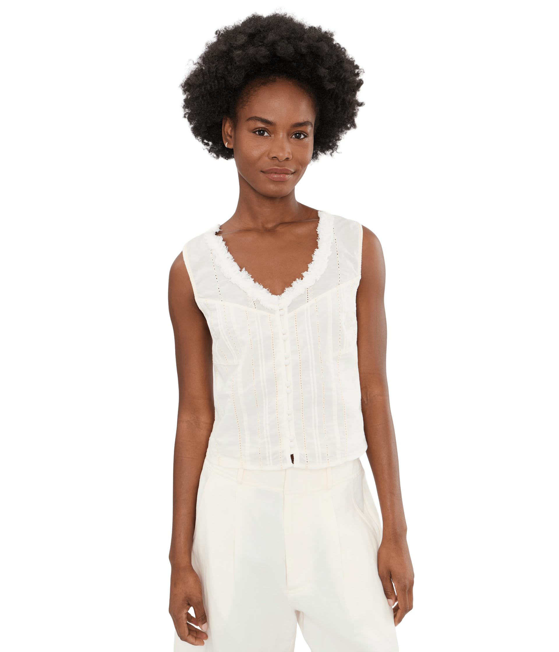Женский топ sleeveless Pintucked Woven с рюшами от Liverpool Los Angeles