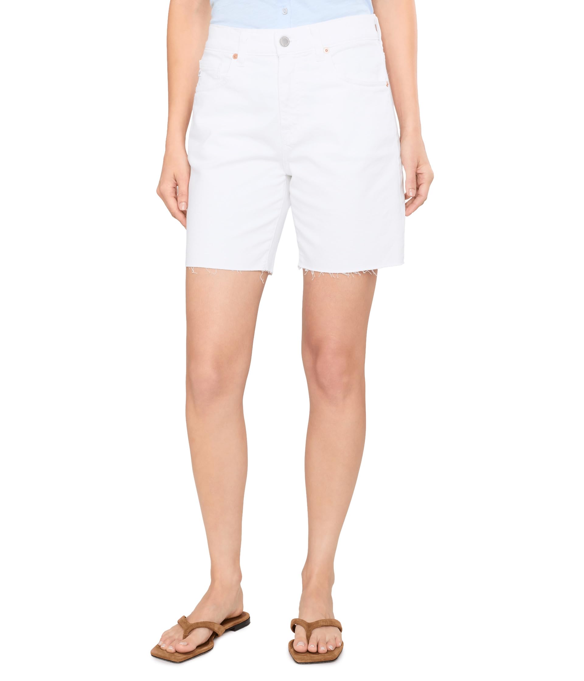 Ex-Boyfriend Mid-Rise Slouchy Shorts in White