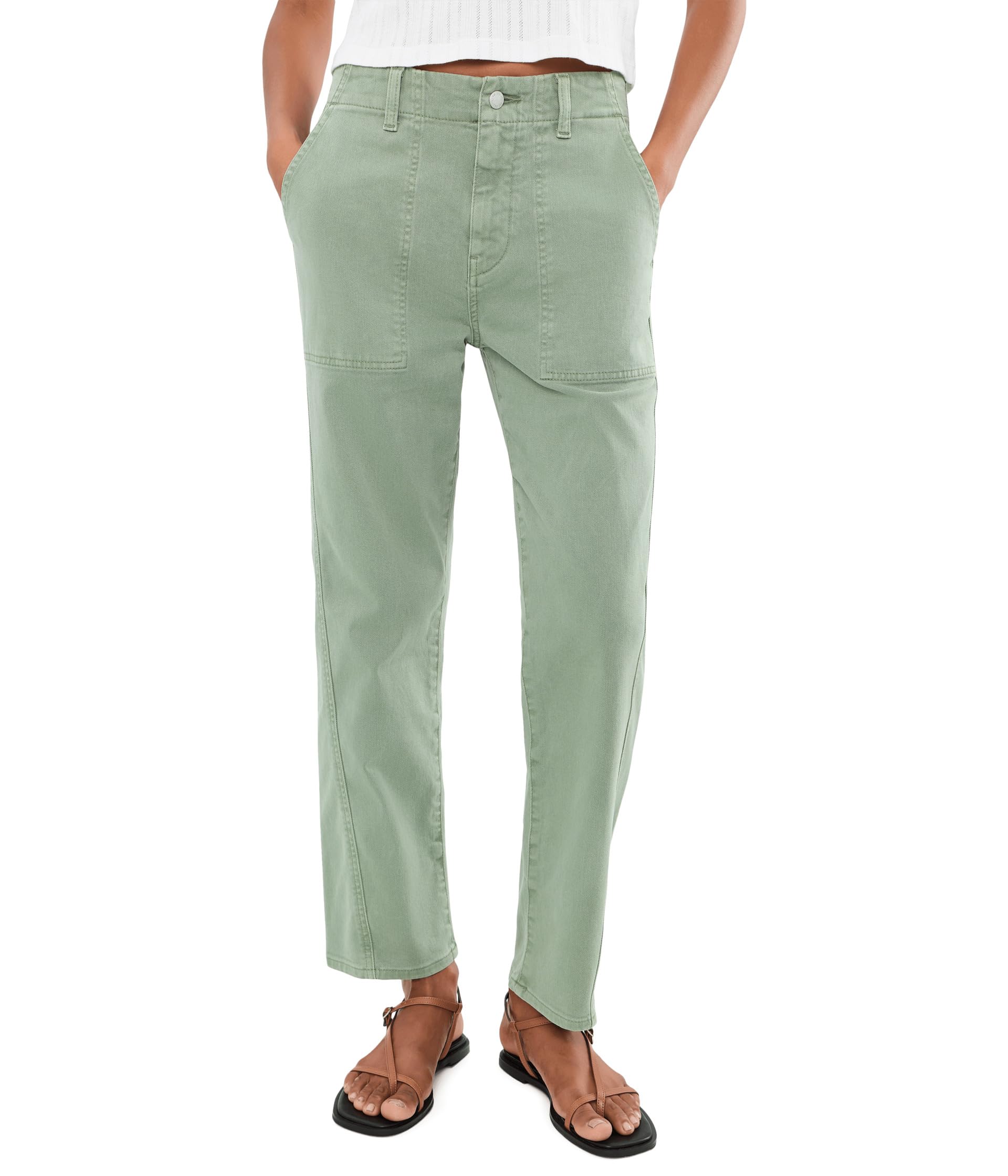 Брюки Analeigh Mid-Rise Utility Pants in Sulfur Faded Moss