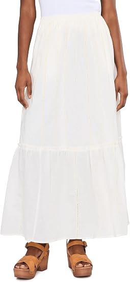 Tiered Woven Pull-on Lined Maxi Skirt