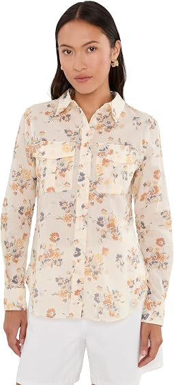 Рубашка Lauren Ralph Lauren Petite Classic Fit из хлопкового вуали с цветочным принтом