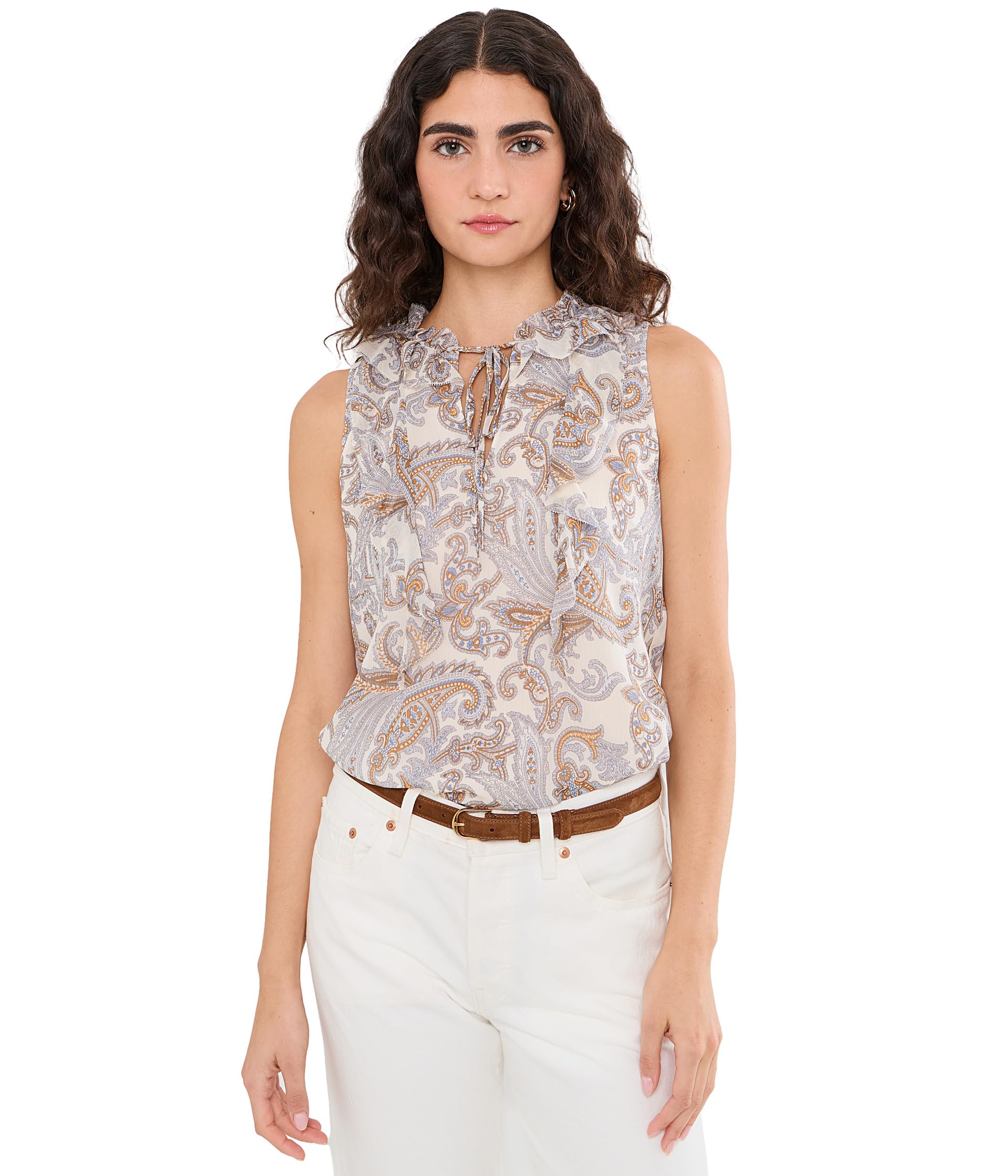 Блузка Georgette с отделкой Paisley Ruffle-Trim