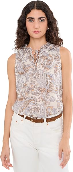 Блузка Georgette с отделкой Paisley Ruffle-Trim