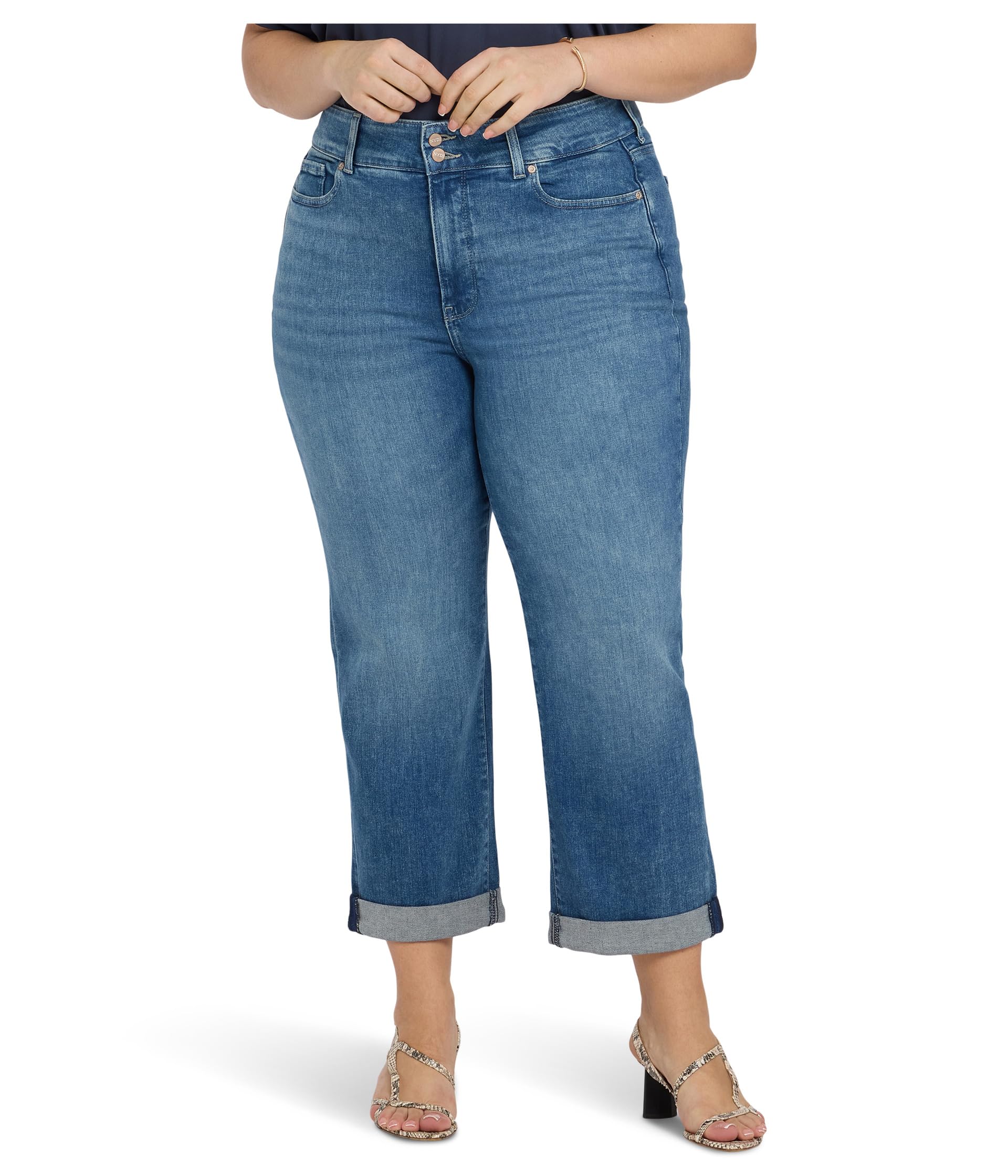 Женские джинсы Plus Size Bailey Relaxed Straight Crop Cuff