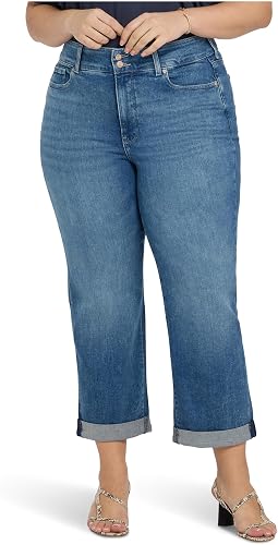 Женские джинсы Plus Size Bailey Relaxed Straight Crop Cuff