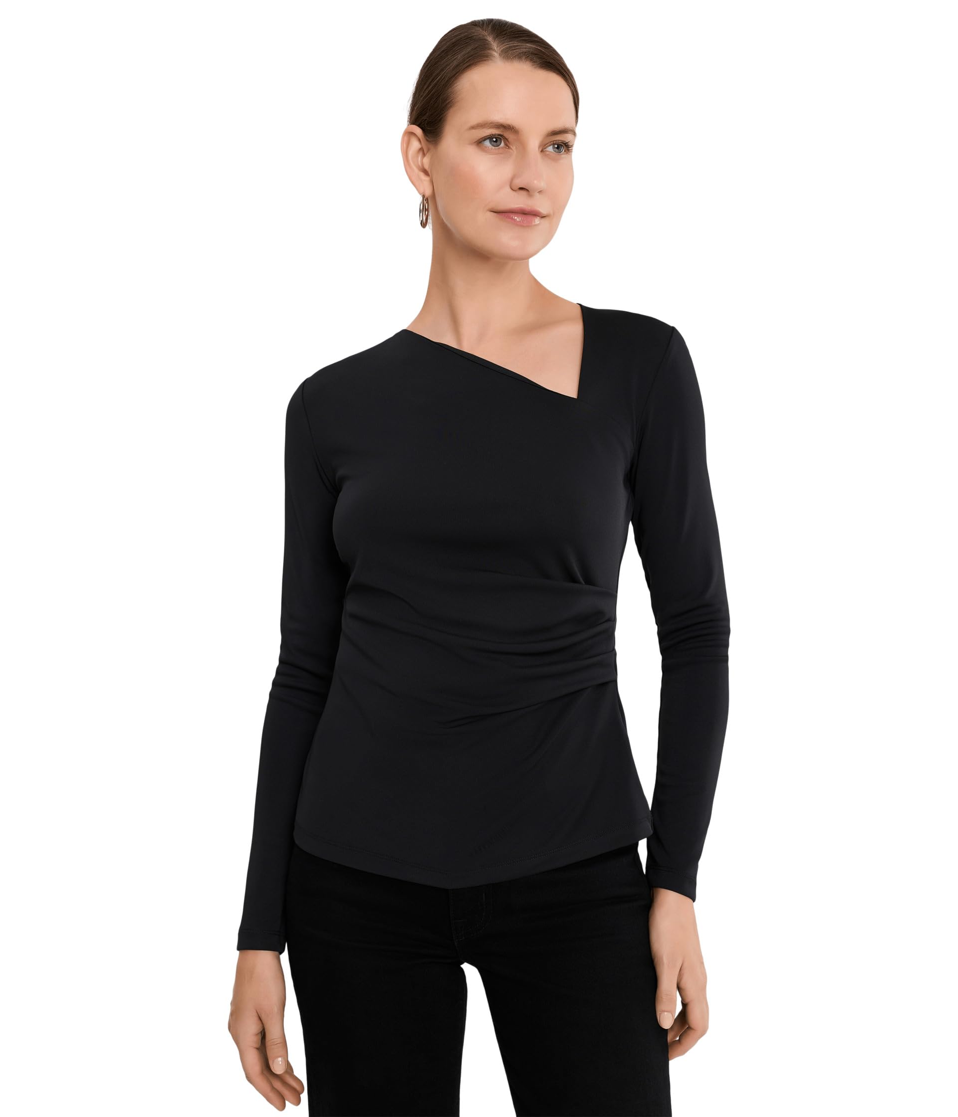Jersey Asymmetrical Long Sleeve Top