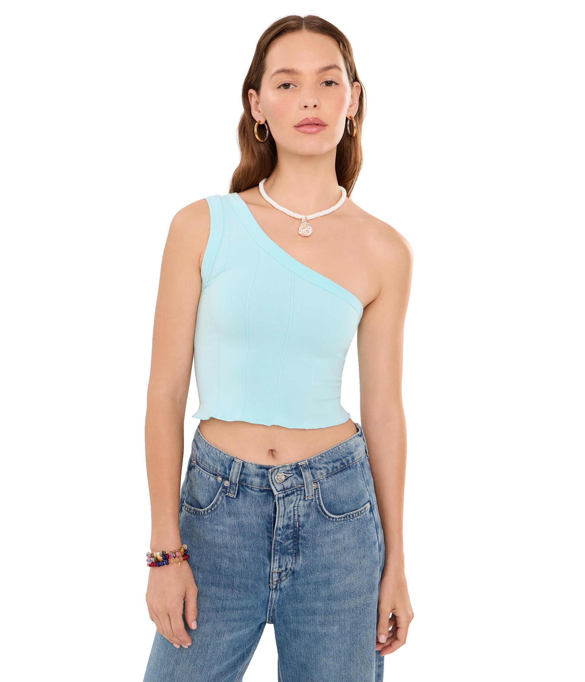 Free People So Soft Seamless Modal Asymmetrical Cami топ