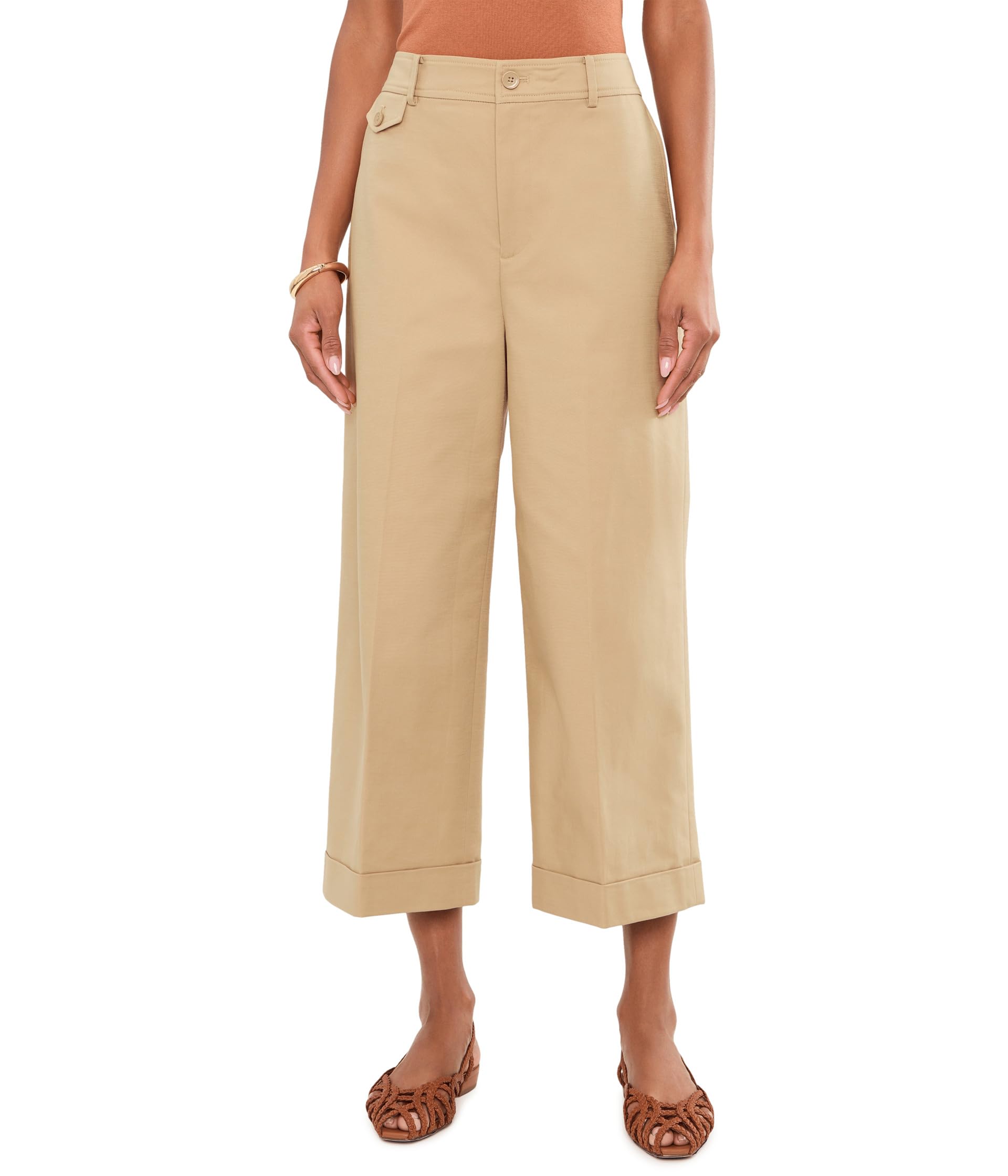 Double-Faced Stretch Cotton Cropped Pants