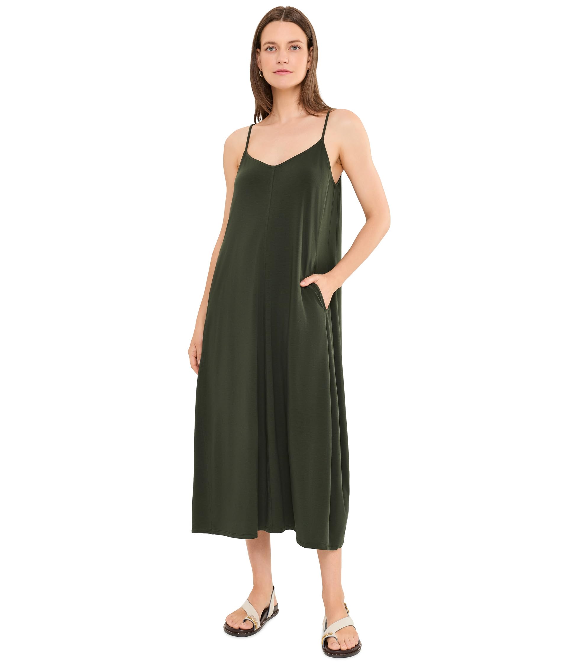 Женское платье-камис длинное из тонкого трикотажа Fine Stretch Jersey Knit