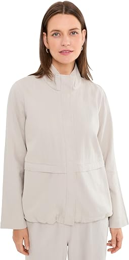 Slubby Organic Cotton Linen Zip Up Jacket