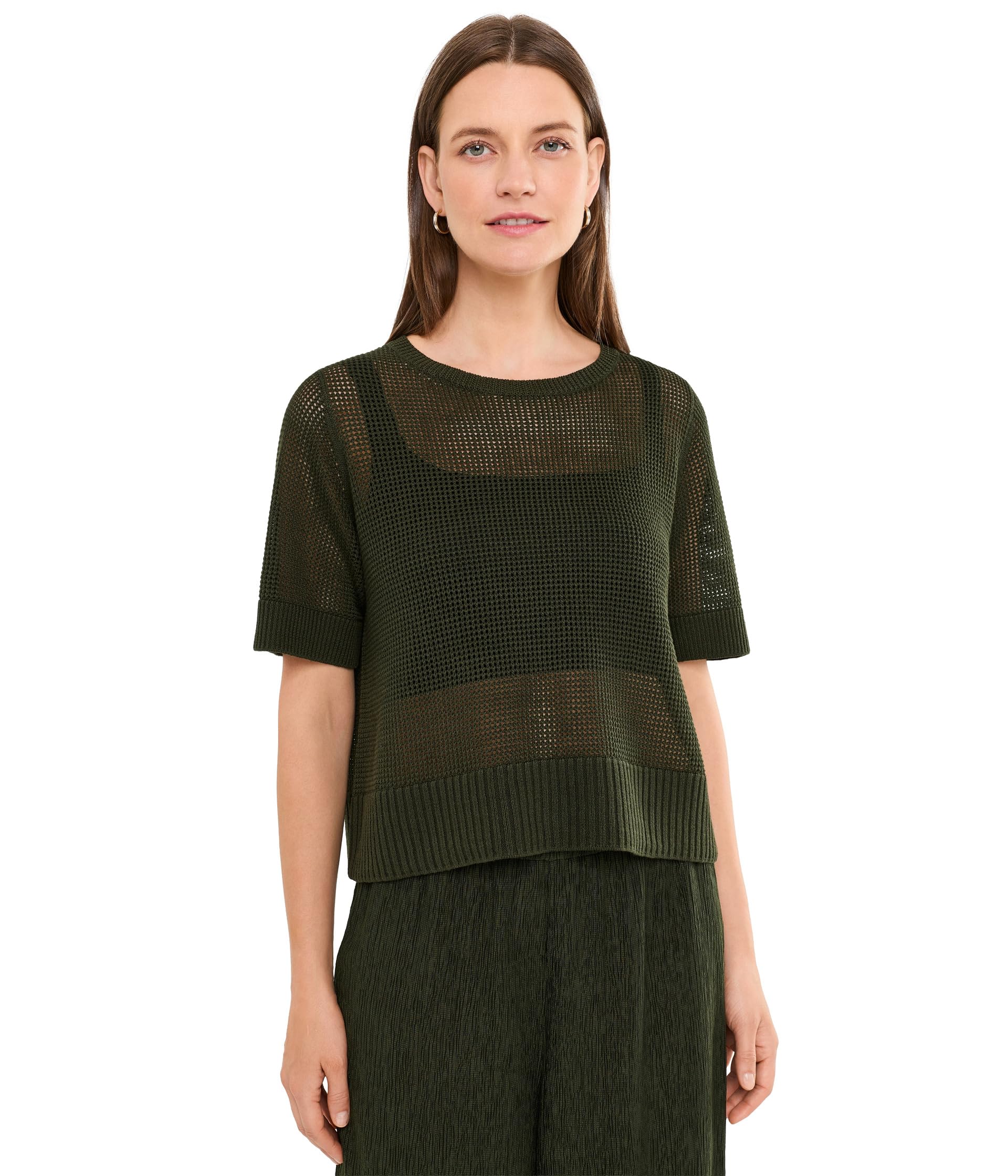 Свитер Organic Linen Cotton Round Neck Short Sleeve от Eileen Fisher Женский