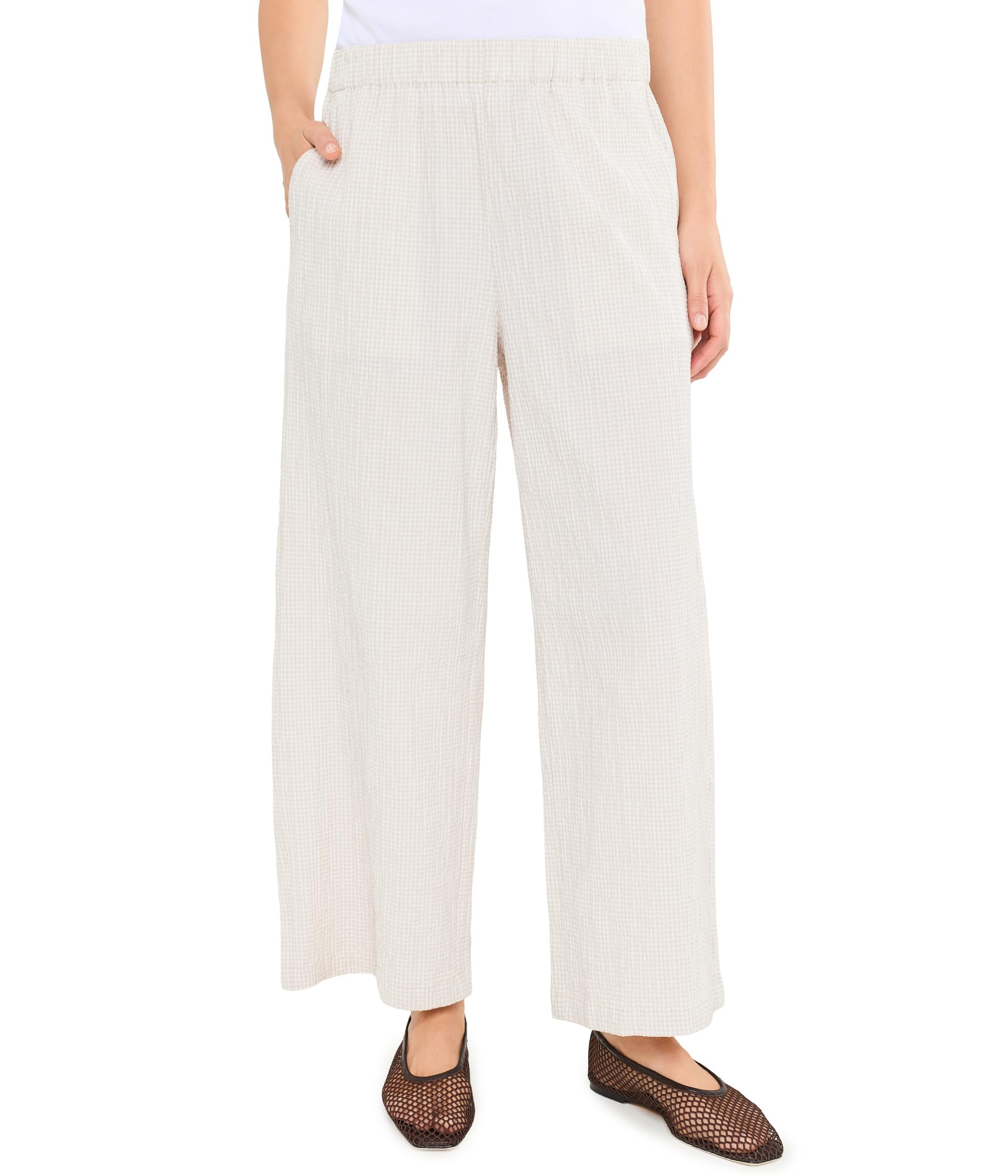Брюки Eileen Fisher Organic Cotton Pucker Check Ankle Wide